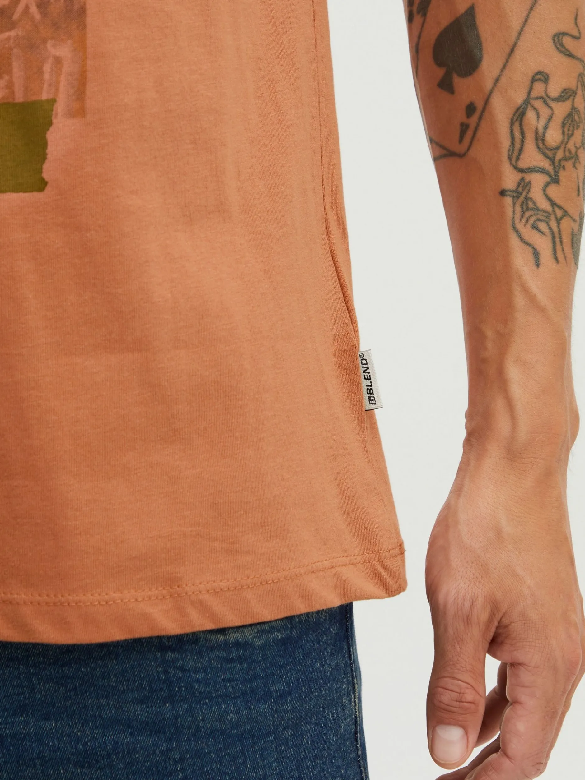 BLEND Herren T-Shirt BHTee in rot - Ausschnitt: Rundhals