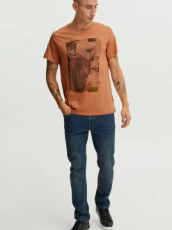 BLEND Herren T-Shirt BHTee in rot - Ausschnitt: Rundhals