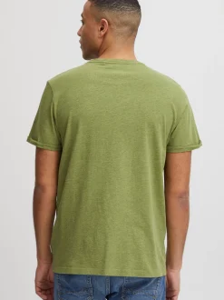 BLEND Herren T-Shirt in grün - Ausschnitt: Rundhals
