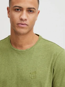 BLEND Herren T-Shirt in grün - Ausschnitt: Rundhals