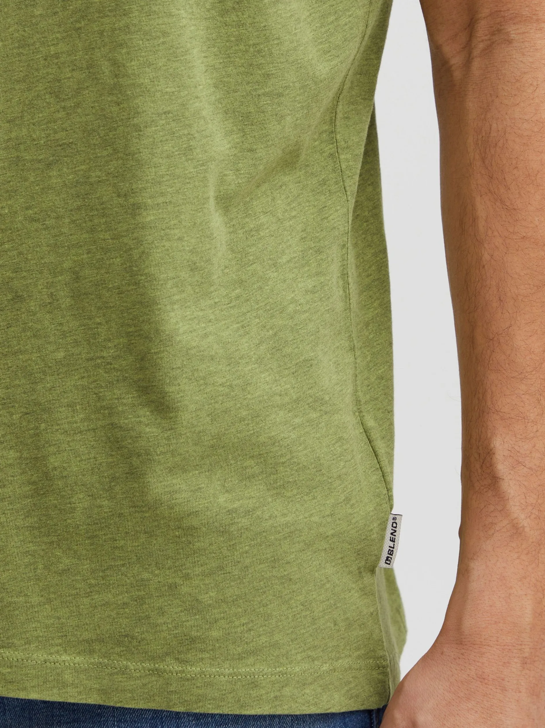 BLEND Herren T-Shirt in grün - Ausschnitt: Rundhals