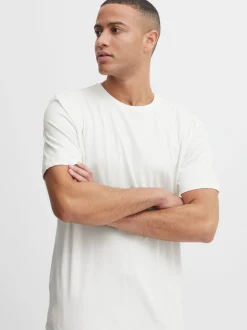 BLEND Herren T-Shirt in weiß - Ausschnitt: Rundhals