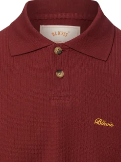 BLKVIS Herren Strick-Poloshirt in kastanie