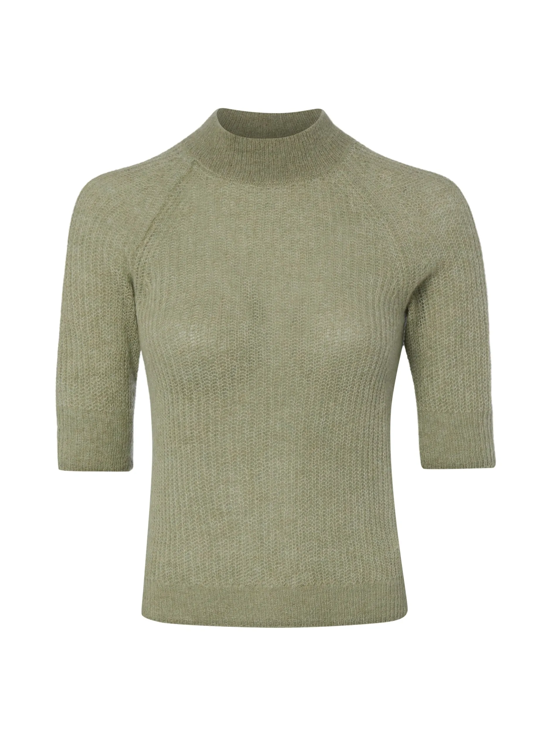 BOSS Damen Strickshirt - Fewe in schilf - Ärmel: Halbarm