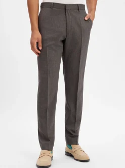 BOSS Herren Baukasten-Hose mit Schurwoll-Anteil - H-Leon-MM-C-NF in schlamm