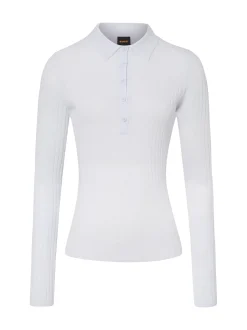 BOSS Orange Damen Poloshirt - C_Fuganel in hellblau