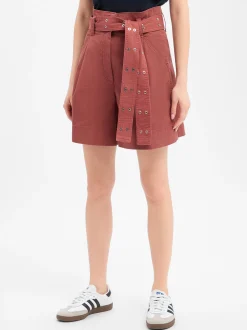 BOSS Orange Damen Shorts in kastanie - Länge: kurz