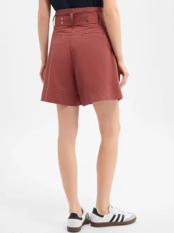 BOSS Orange Damen Shorts in kastanie - Länge: kurz