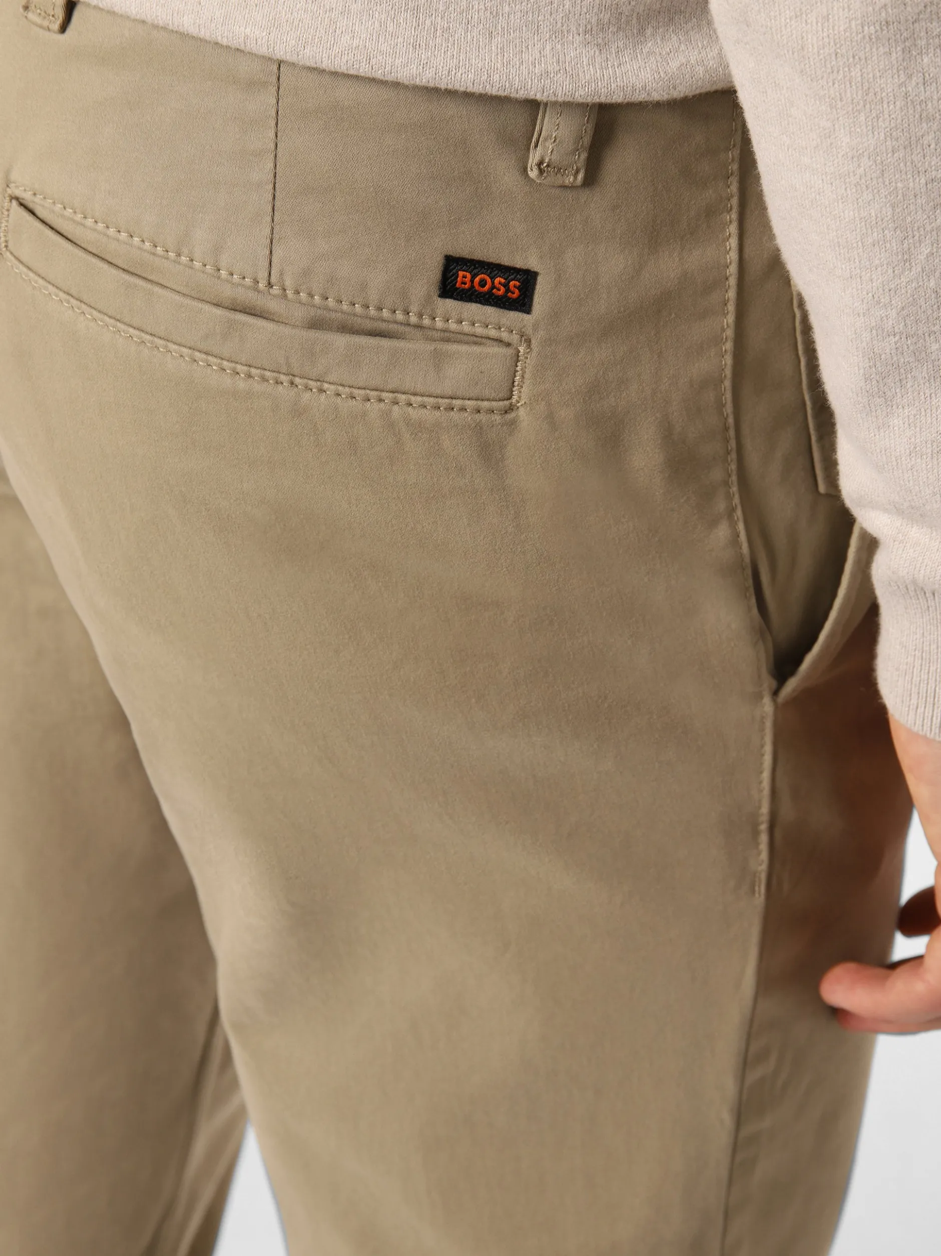 BOSS Orange Herren Hose in beige - Länge: lang