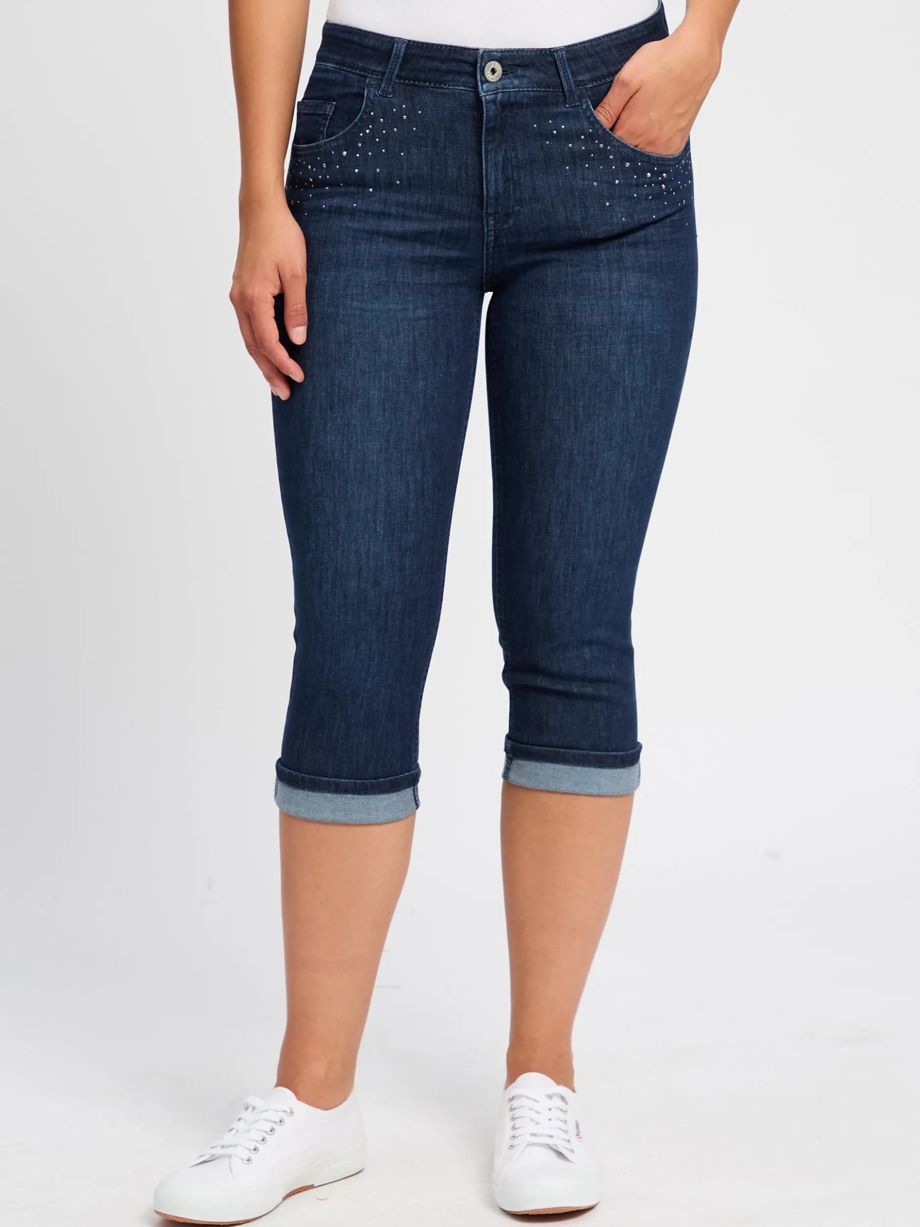 BRAX Damen Caprijeans - Shakira in dark stone