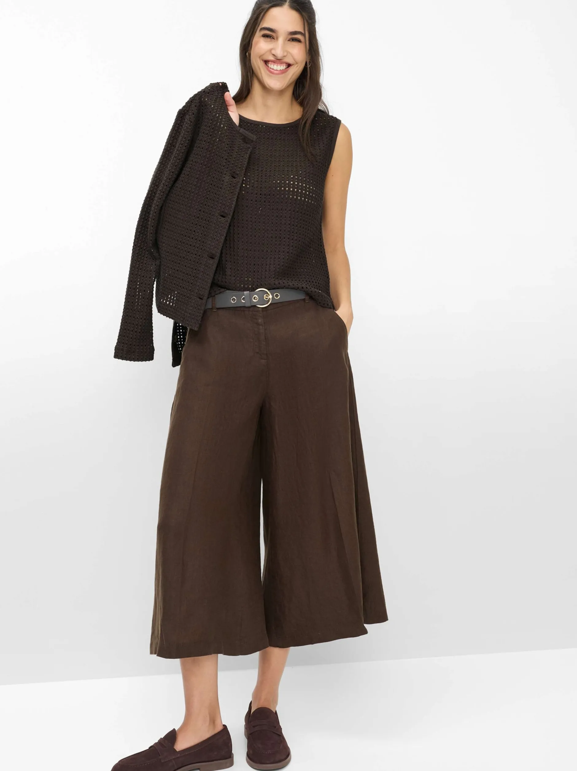 BRAX Damen Leinenhose - Melli S in schoko