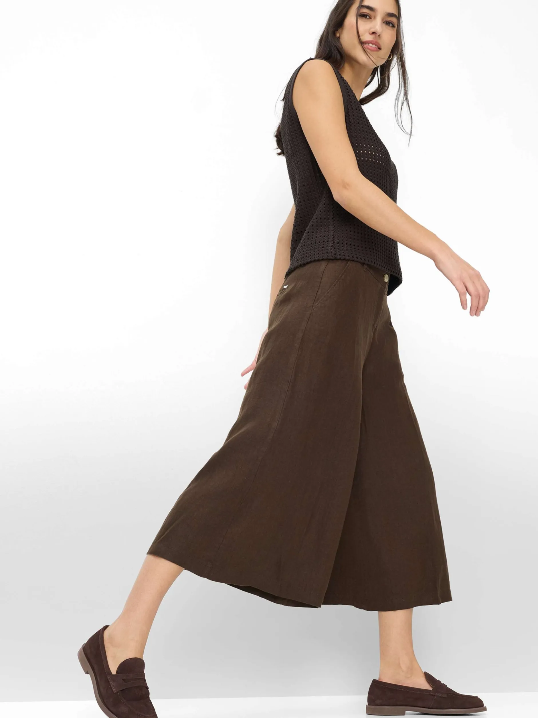 BRAX Damen Leinenhose - Melli S in schoko