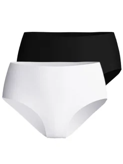 Calida Damen Slip im 2er-Pack in weiß schwarz