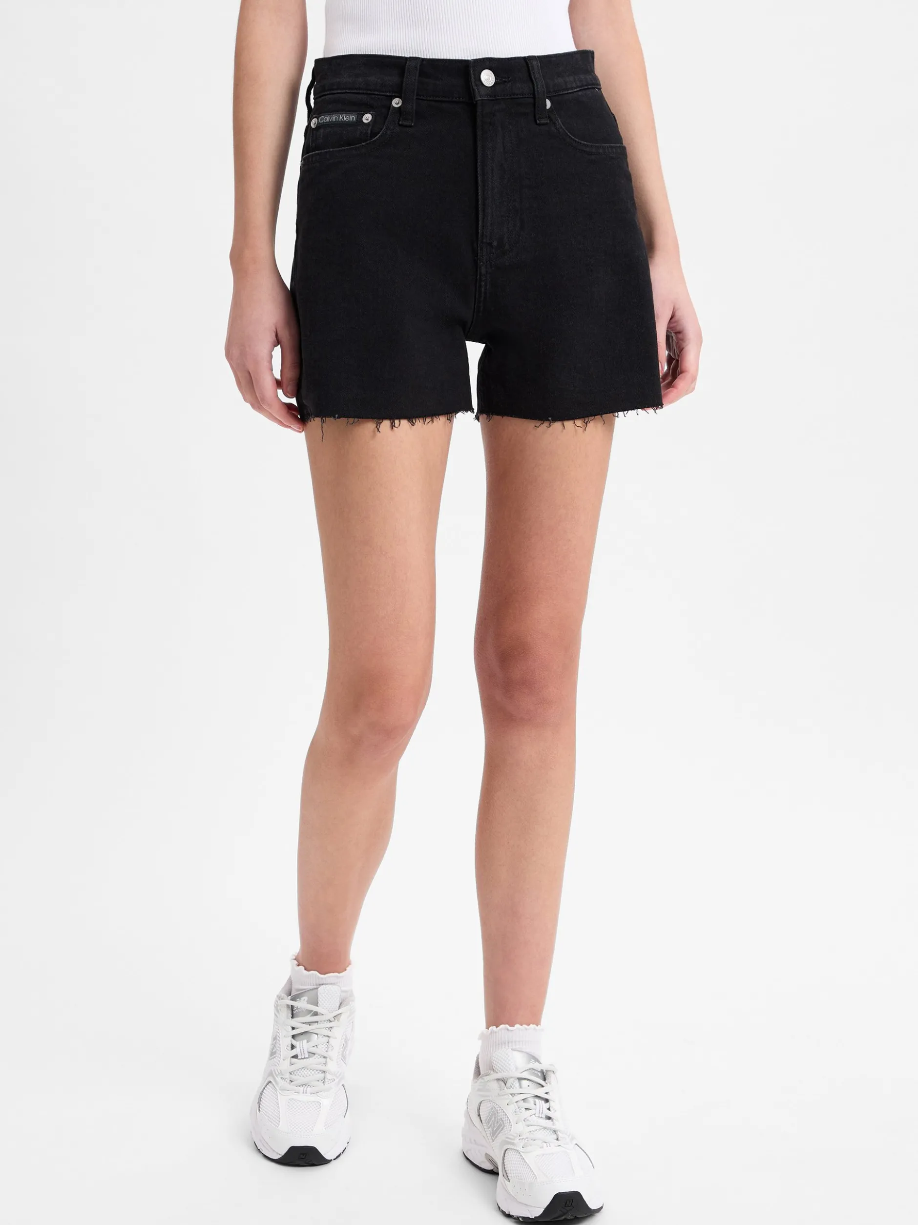 Calvin Klein Jeans Damen Jeansshorts in schwarz