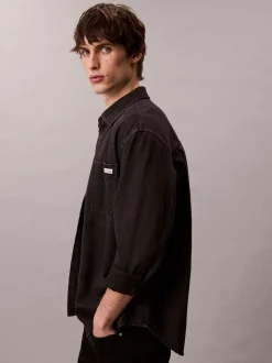 Calvin Klein Jeans Herren Jeanshemd in schwarz