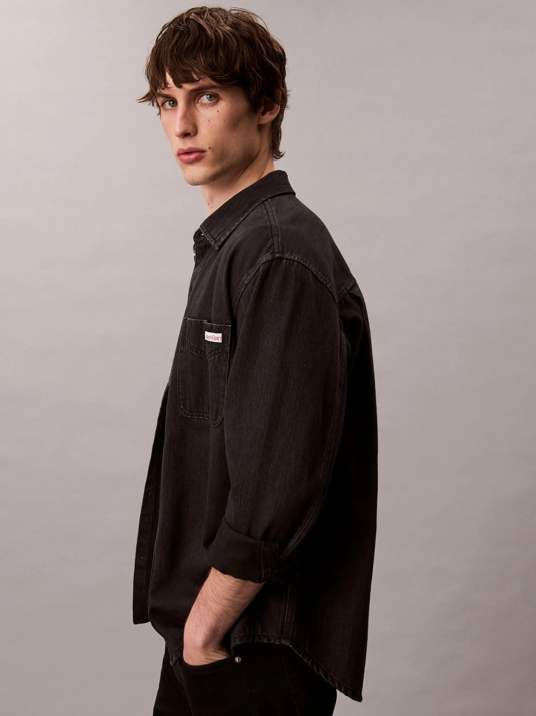 Calvin Klein Jeans Herren Jeanshemd in schwarz