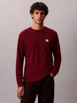 Calvin Klein Jeans Herren Langarmshirt in bordeaux