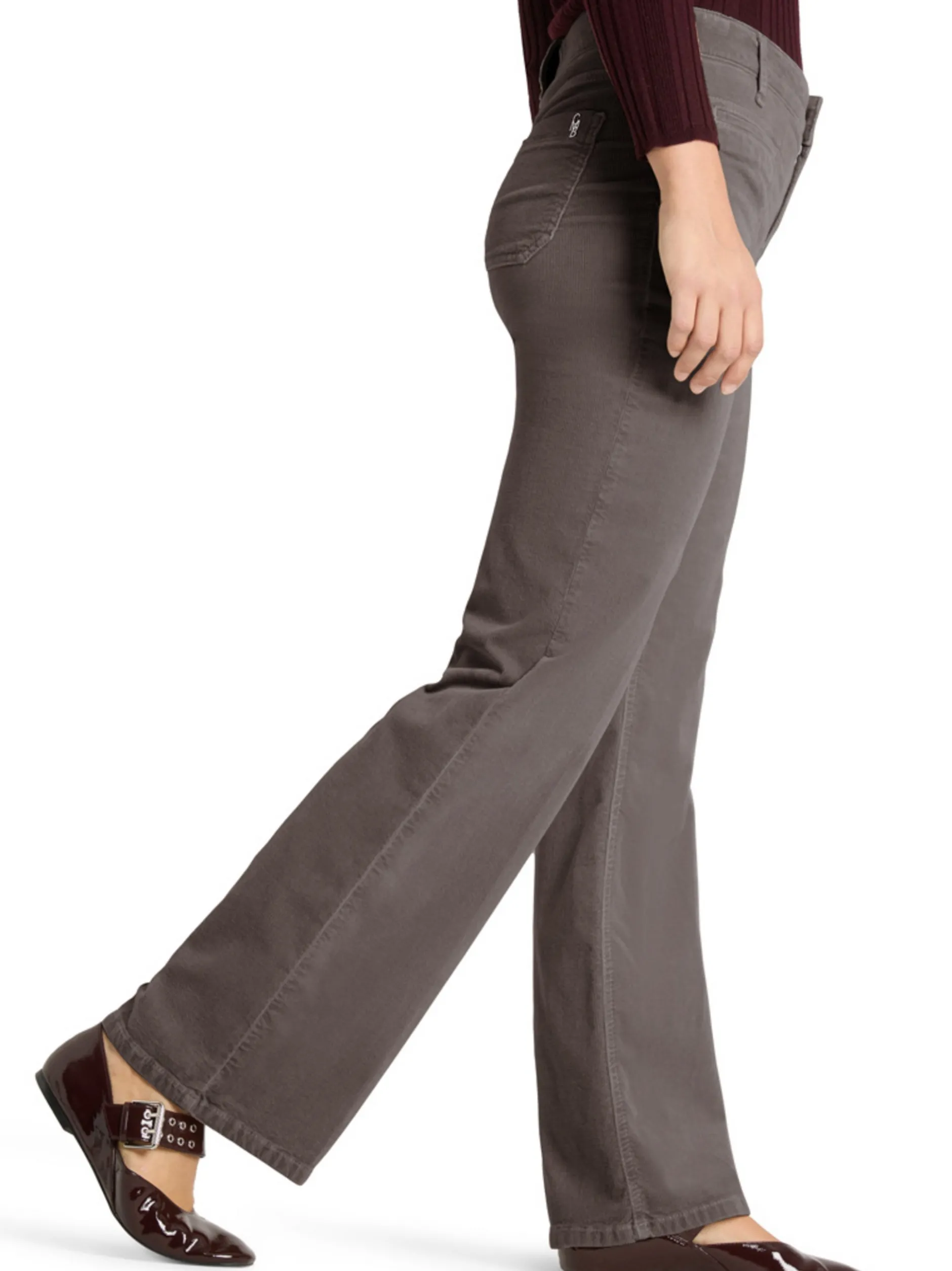 Cambio Damen Cordhose - Tess in taupe - Länge: lang