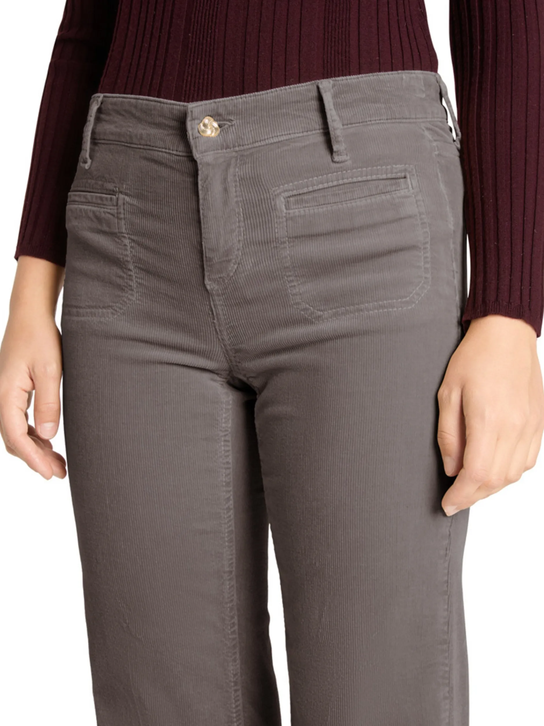 Cambio Damen Cordhose - Tess in taupe - Länge: lang
