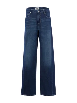 Cambio Damen Jeans mit Leinen-Anteil - Palazzo in medium stone