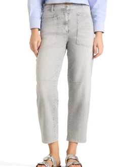 Cambio Damen Jeans - Ocean in hellgrau - Länge: verkürzt