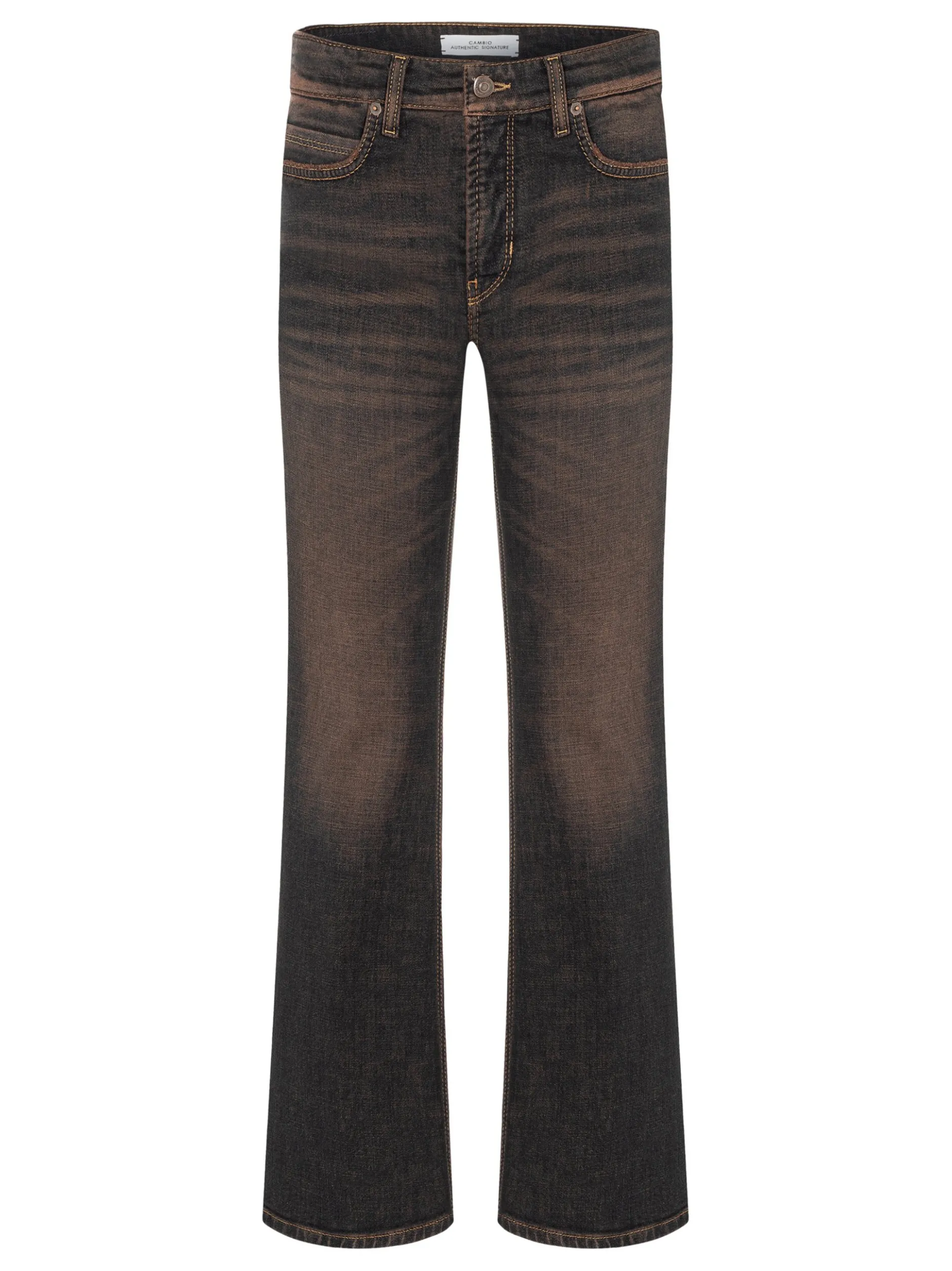 Cambio Damen Jeans - Paris Flared in schlamm
