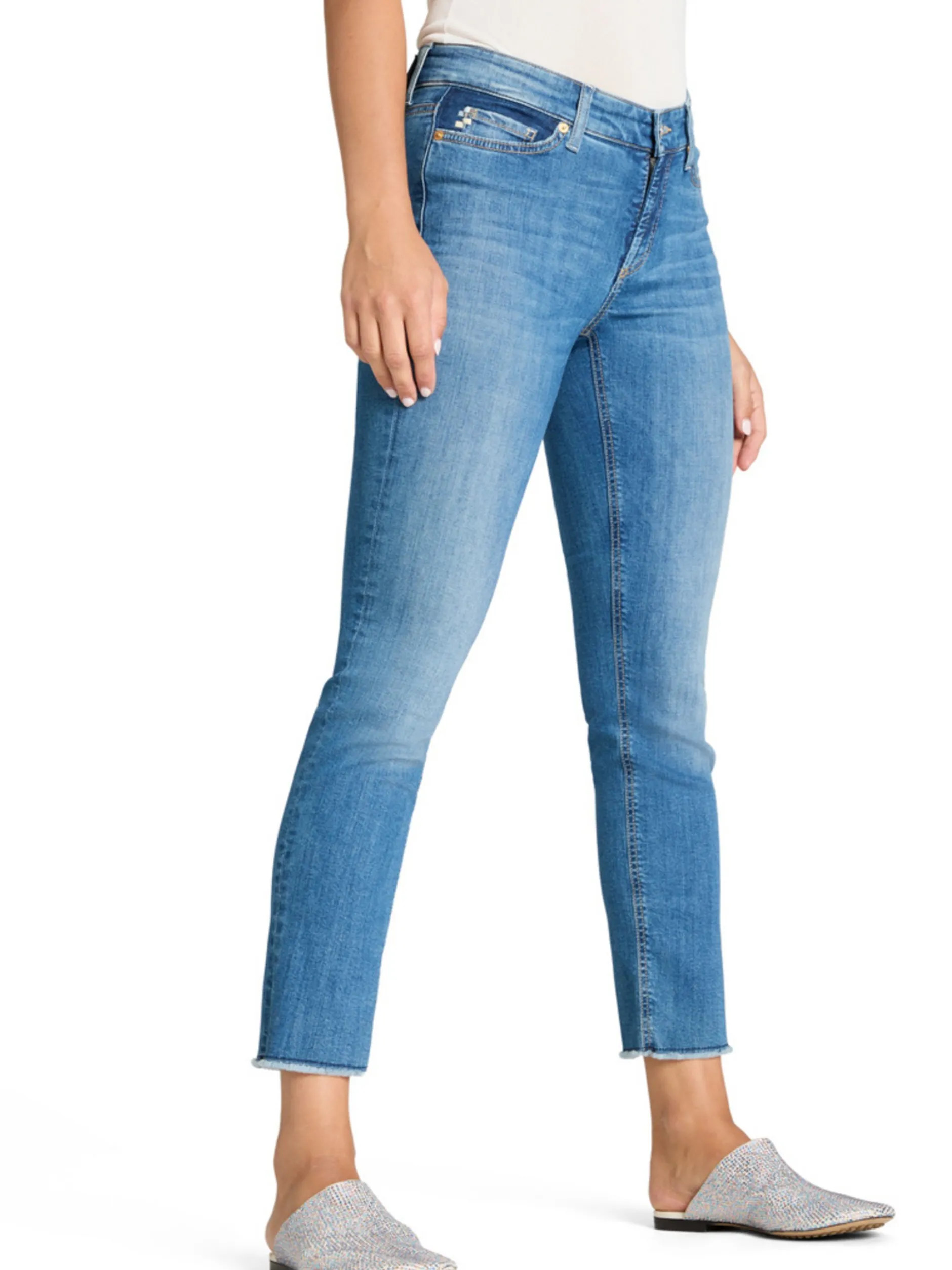 Cambio Damen Jeans - Piper Cropped in light stone