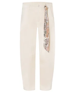 Cambio Damen Stoffhose in beige - Länge: verkürzt