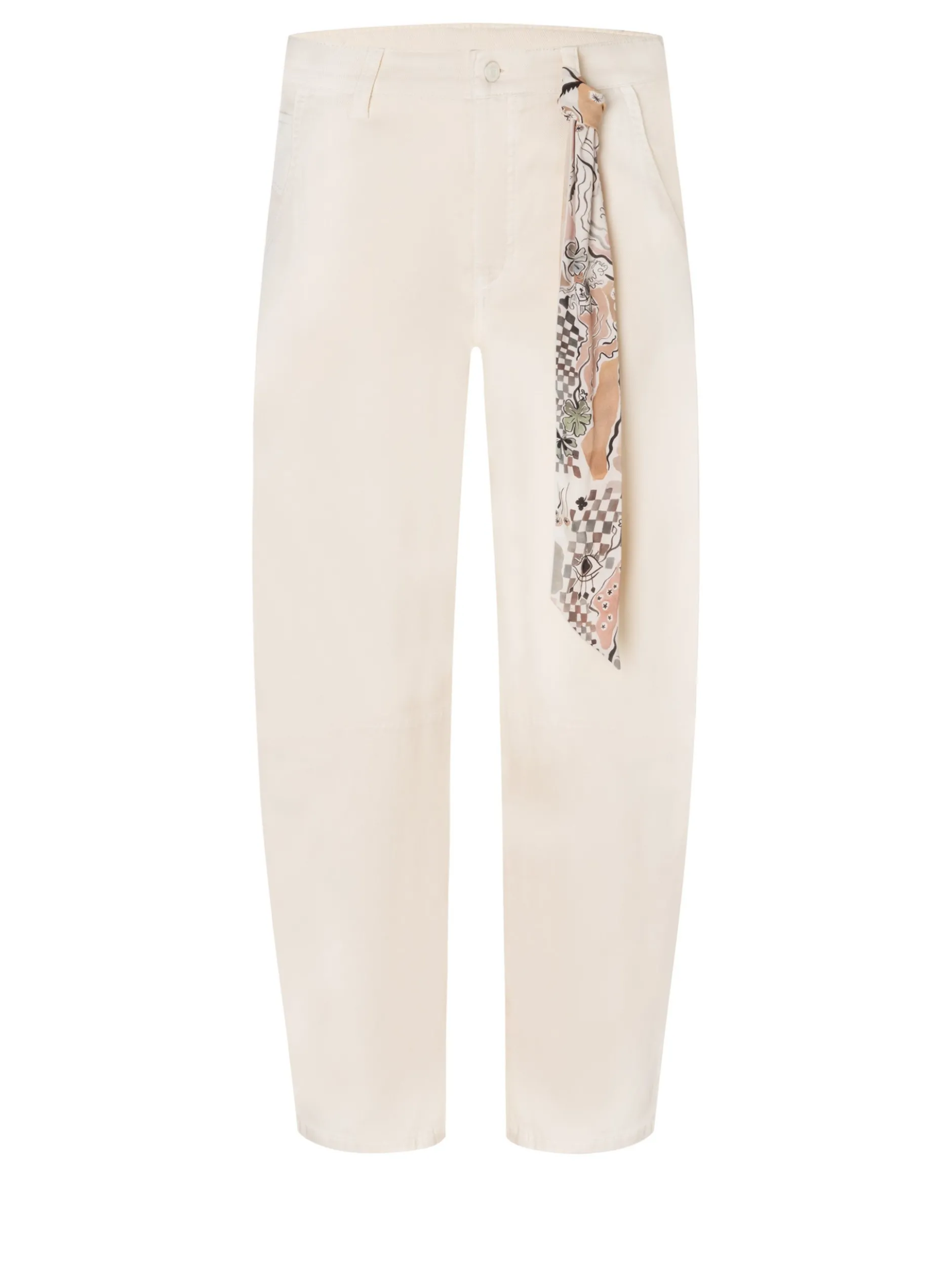 Cambio Damen Stoffhose in beige - Länge: verkürzt