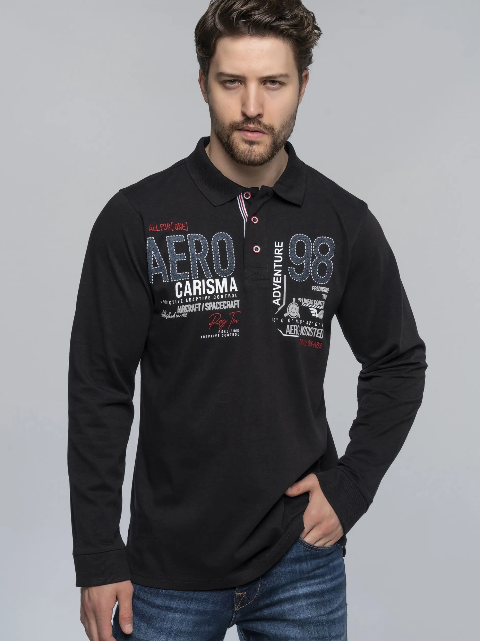 Carisma Herren Longsleeve in schwarz - Ärmel: langarm