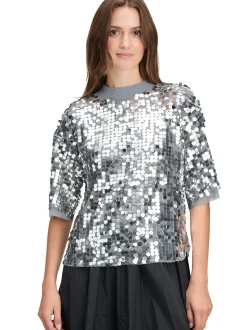 Cartoon Amazing Damen Pailletten-Shirt in silber grau