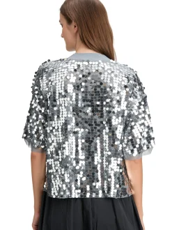 Cartoon Amazing Damen Pailletten-Shirt in silber grau