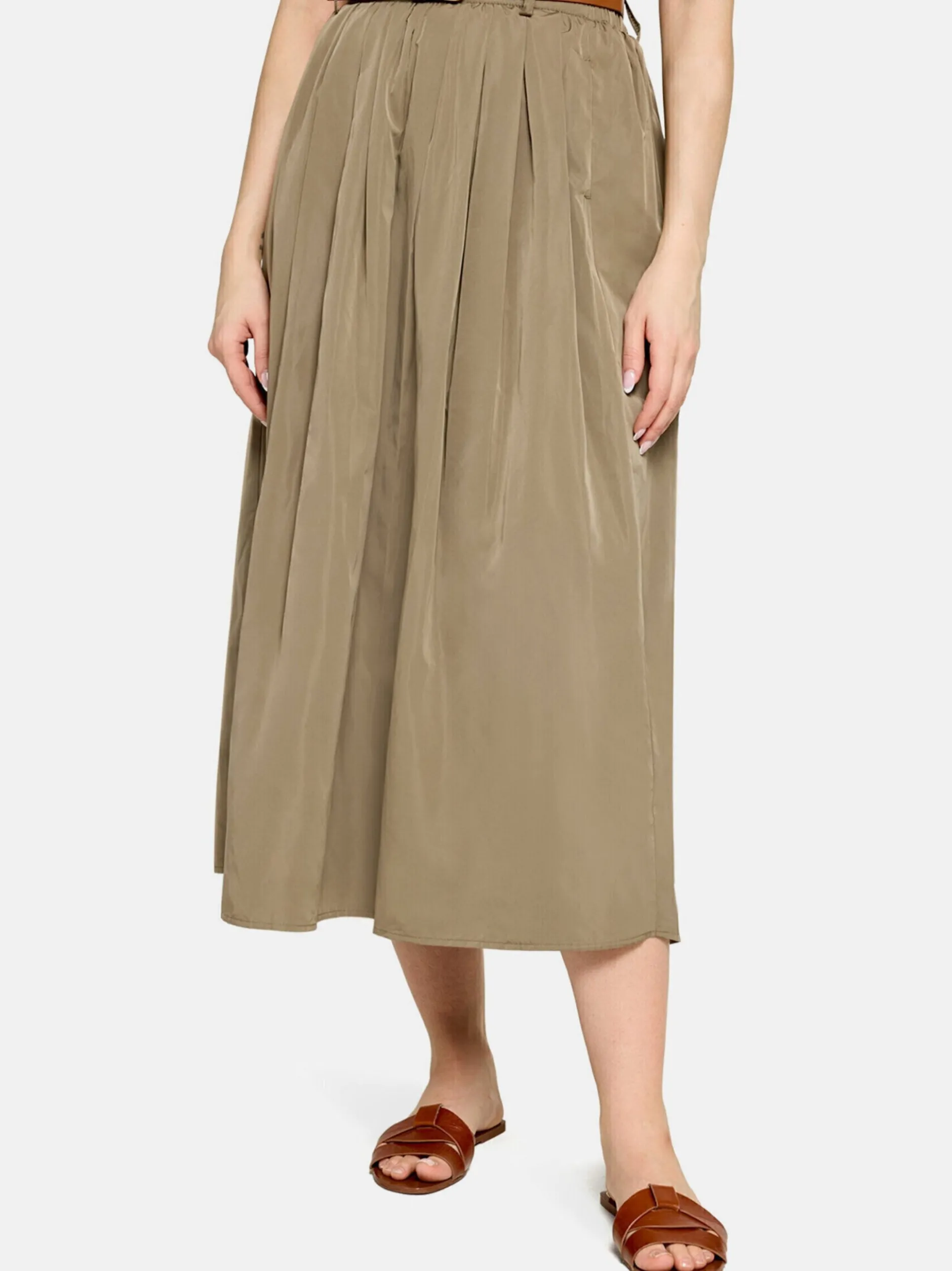 Cartoon Damen A-Linien-Rock in khaki