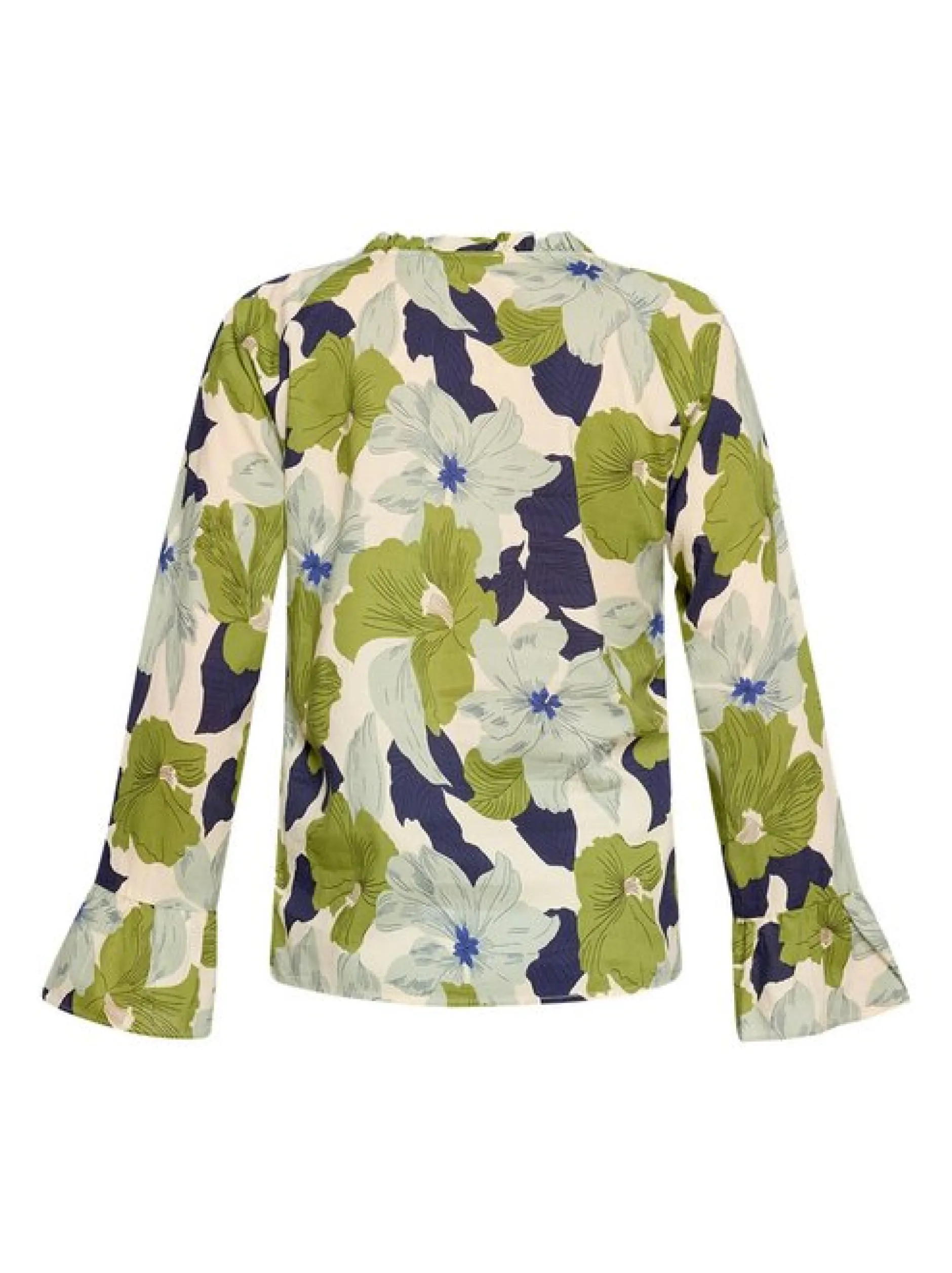 Cartoon Damen Bluse in grün weiß