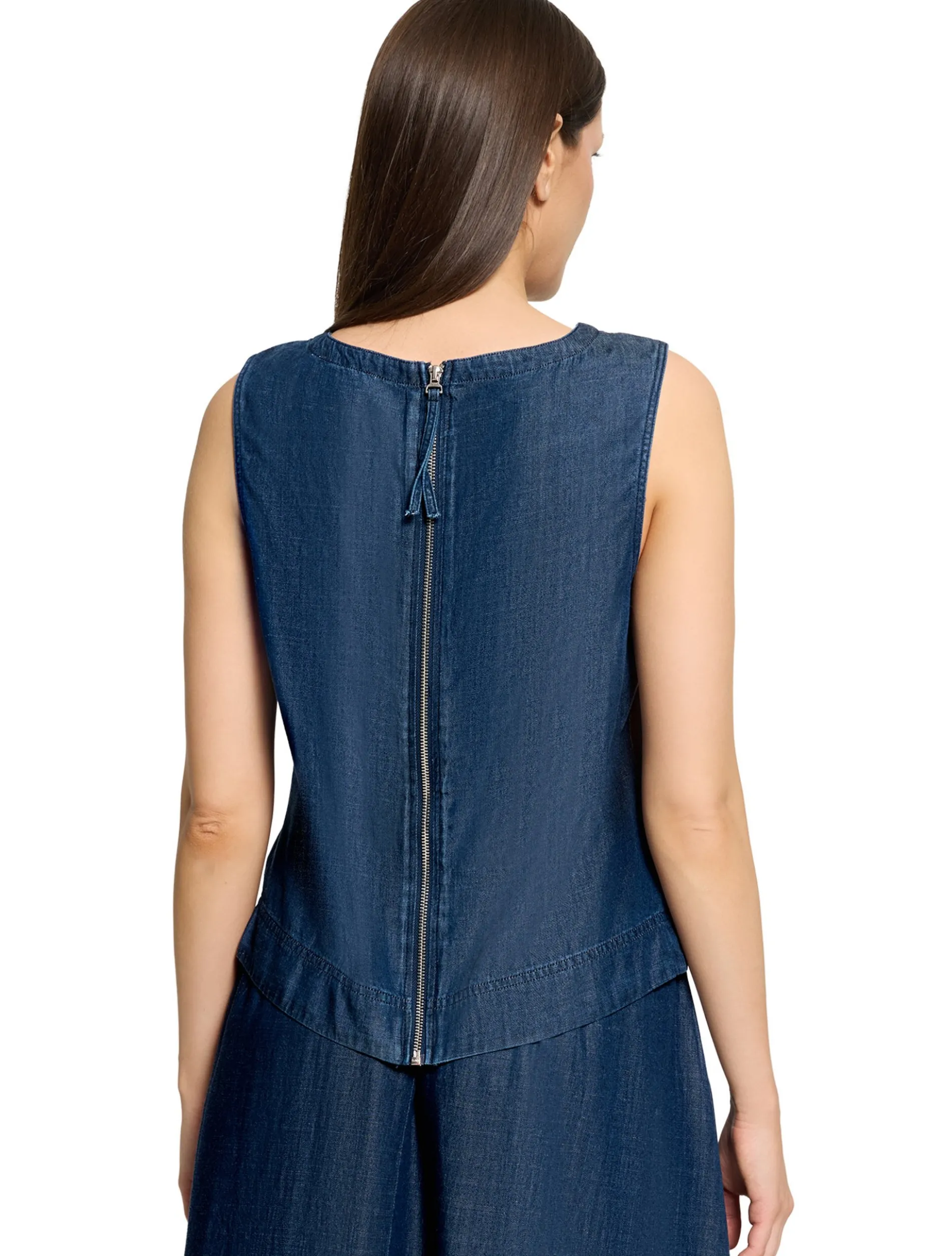 Cartoon Damen Blusentop in denim - Ausschnitt: Rundhals