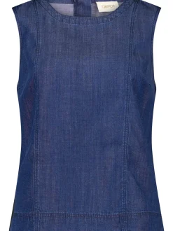 Cartoon Damen Blusentop in denim - Ausschnitt: Rundhals