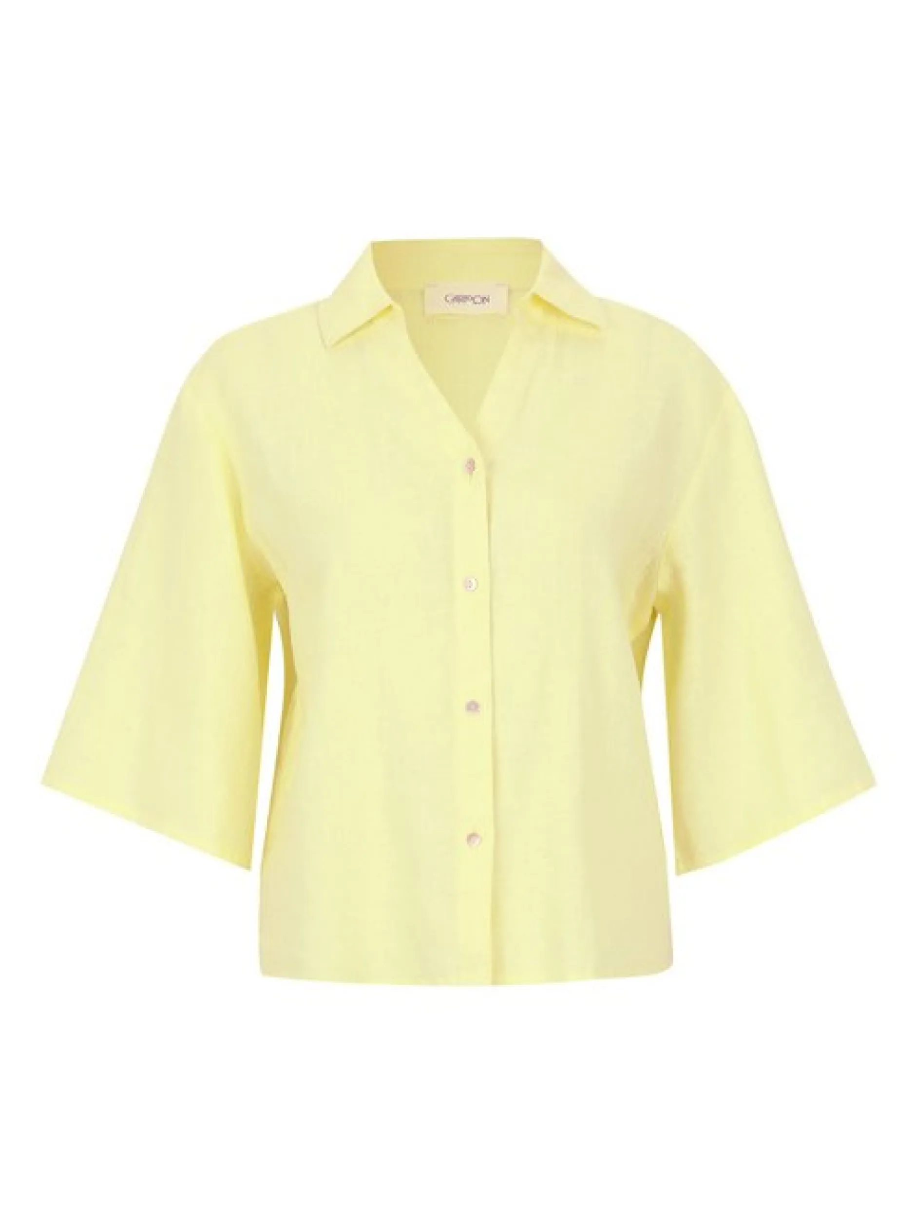Cartoon Damen Leinenbluse in gelb