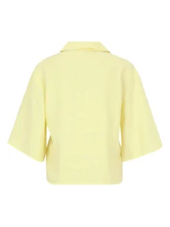 Cartoon Damen Leinenbluse in gelb