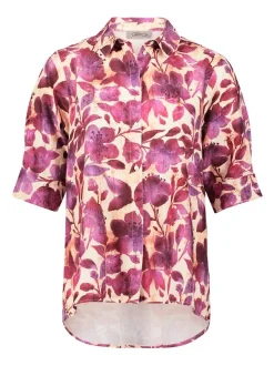 Cartoon Damen Leinenbluse in mehrfarbig