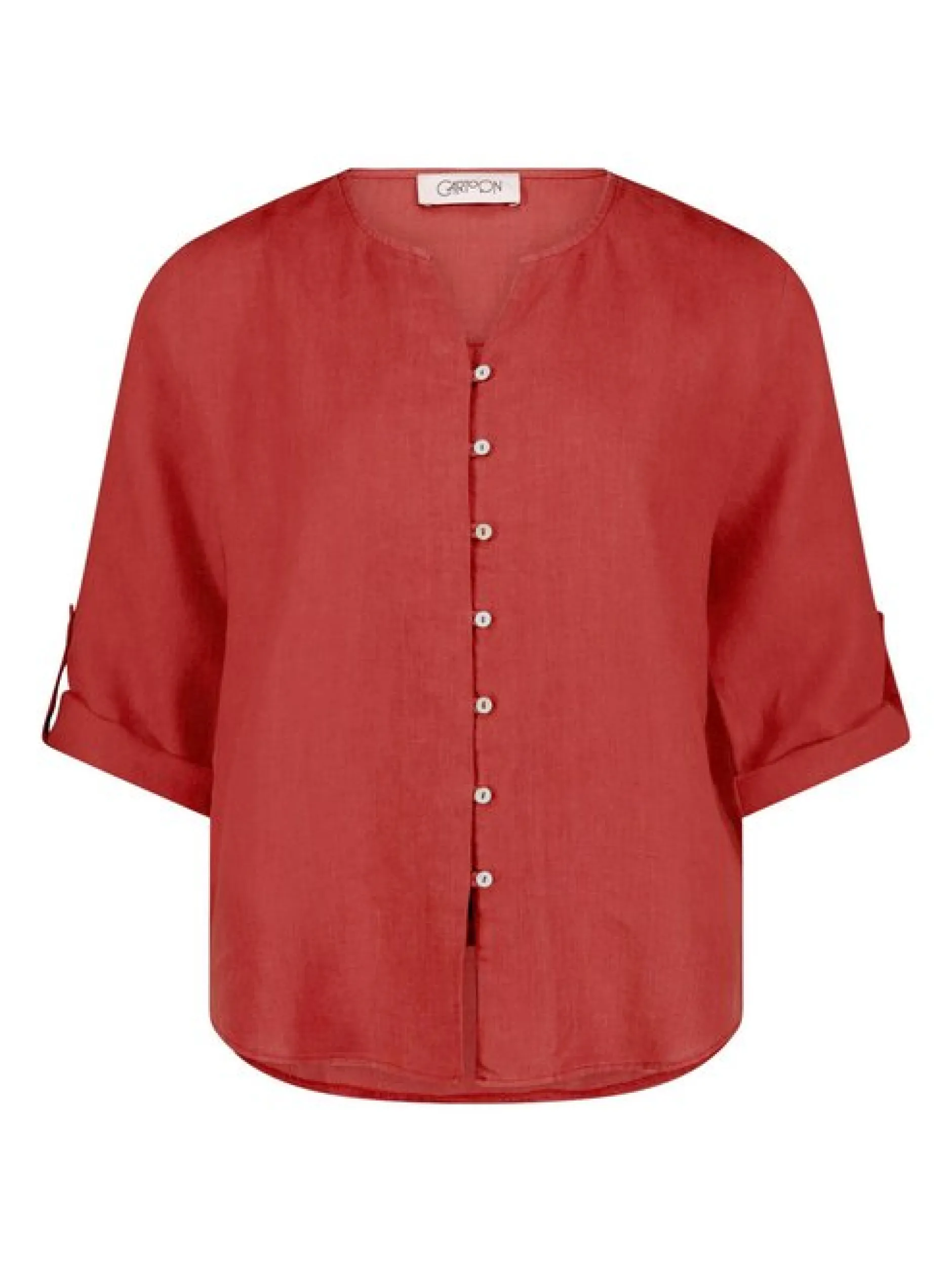Cartoon Damen Leinenbluse in terra