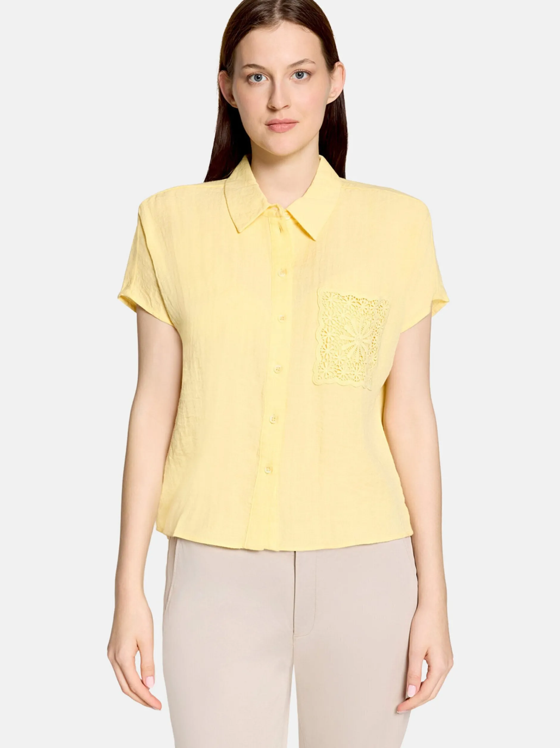 Cartoon Damen Oversize-Bluse in gelb