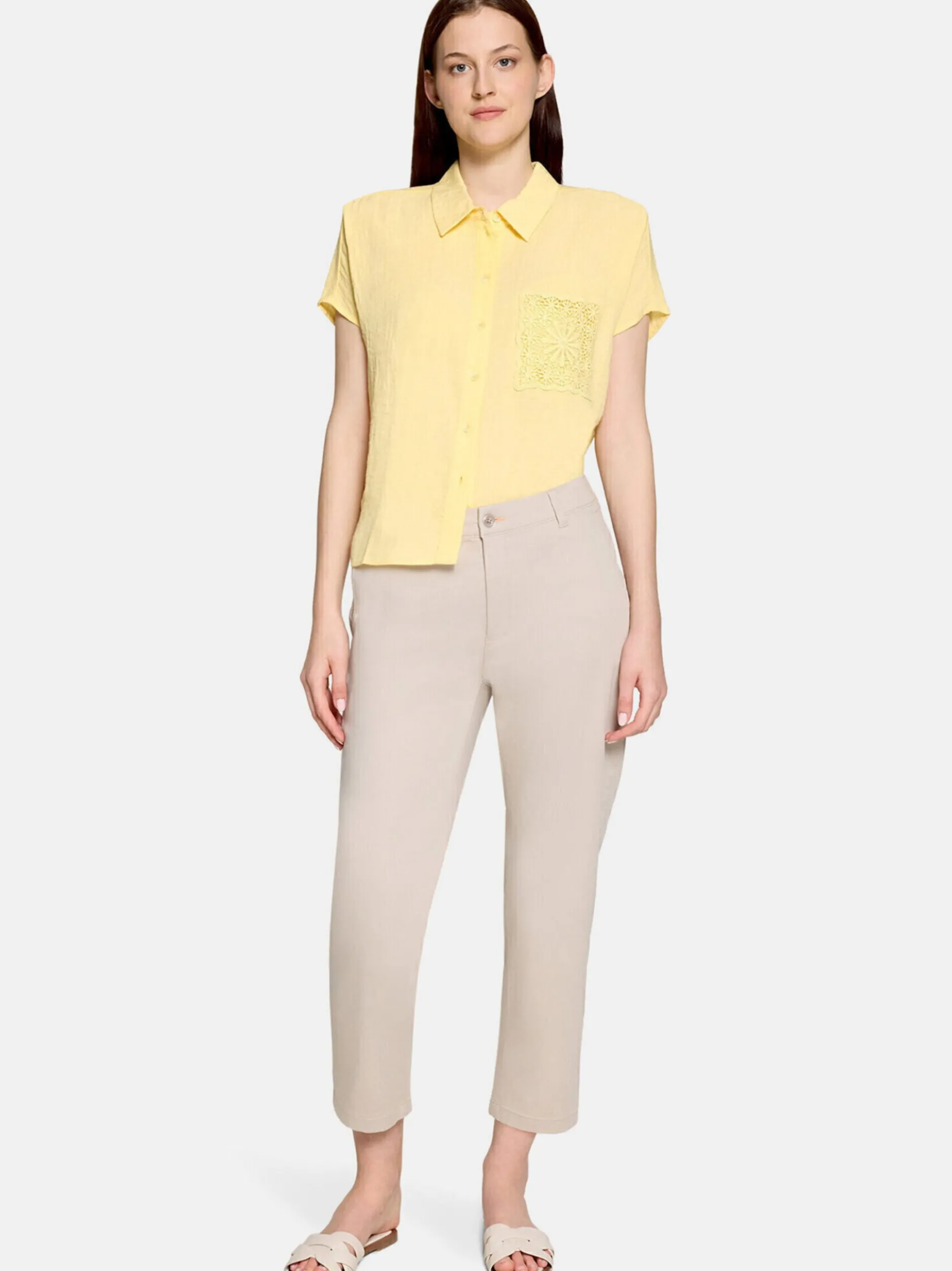 Cartoon Damen Oversize-Bluse in gelb