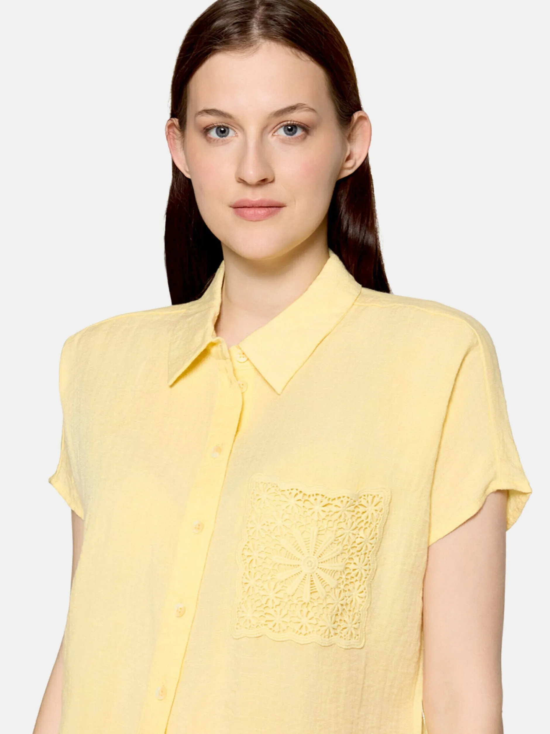 Cartoon Damen Oversize-Bluse in gelb