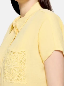 Cartoon Damen Oversize-Bluse in gelb
