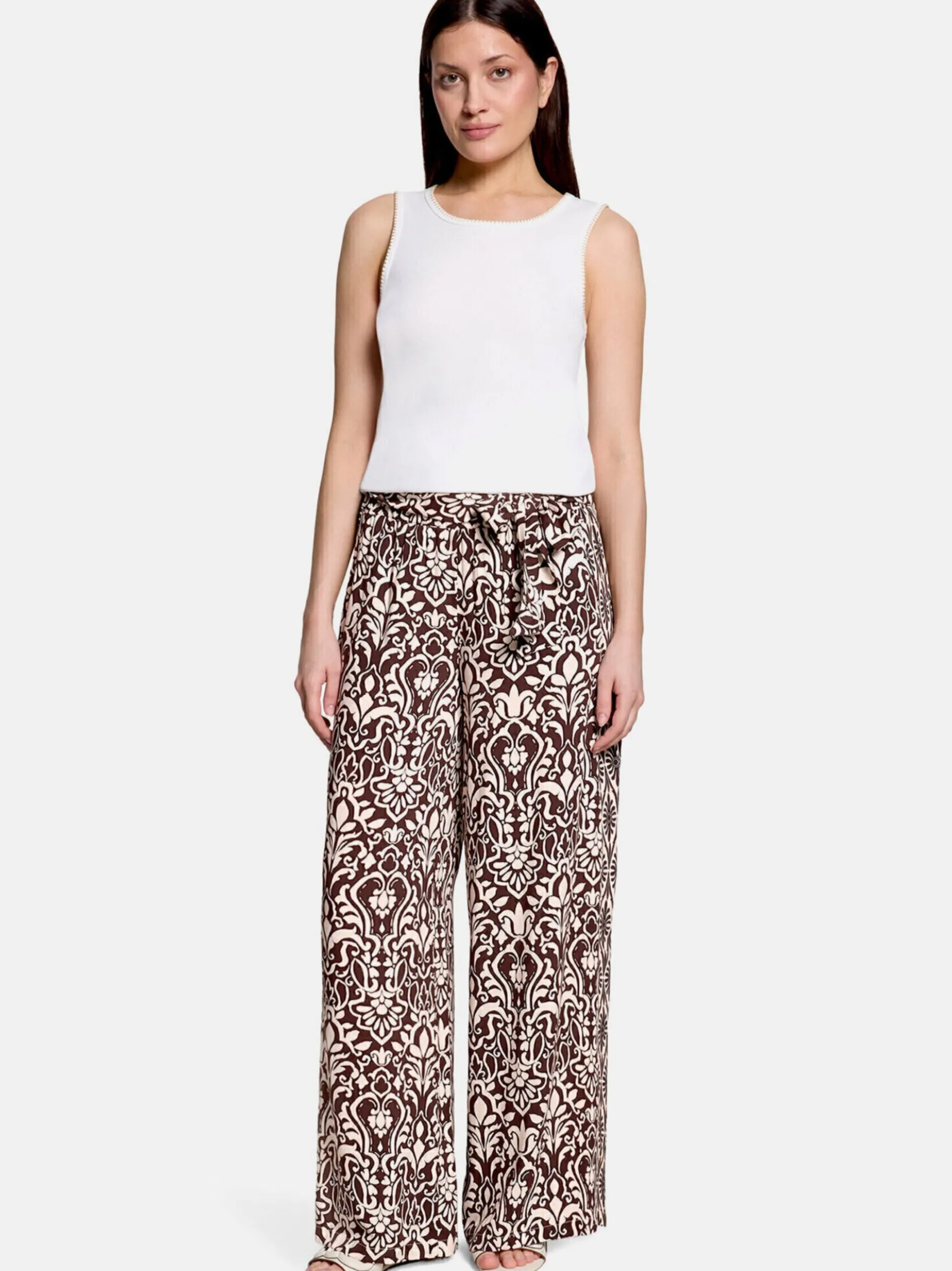 Cartoon Damen Palazzo-Hose in braun
