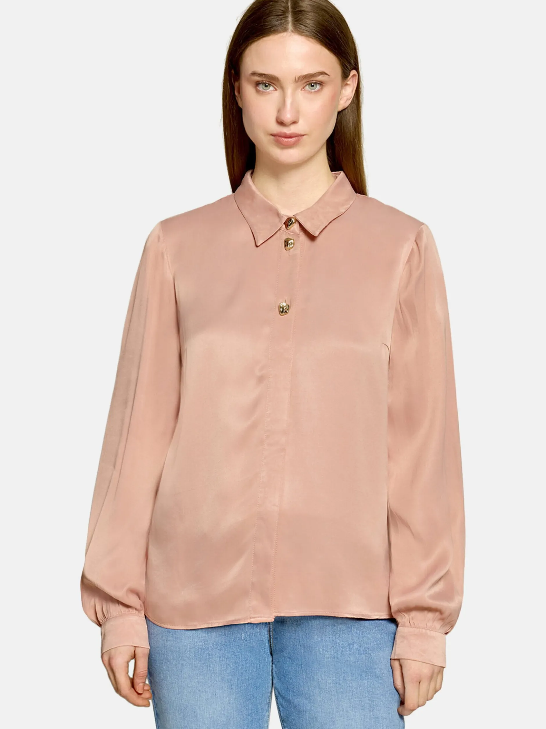 Cartoon Damen Satin-Bluse in aprikot