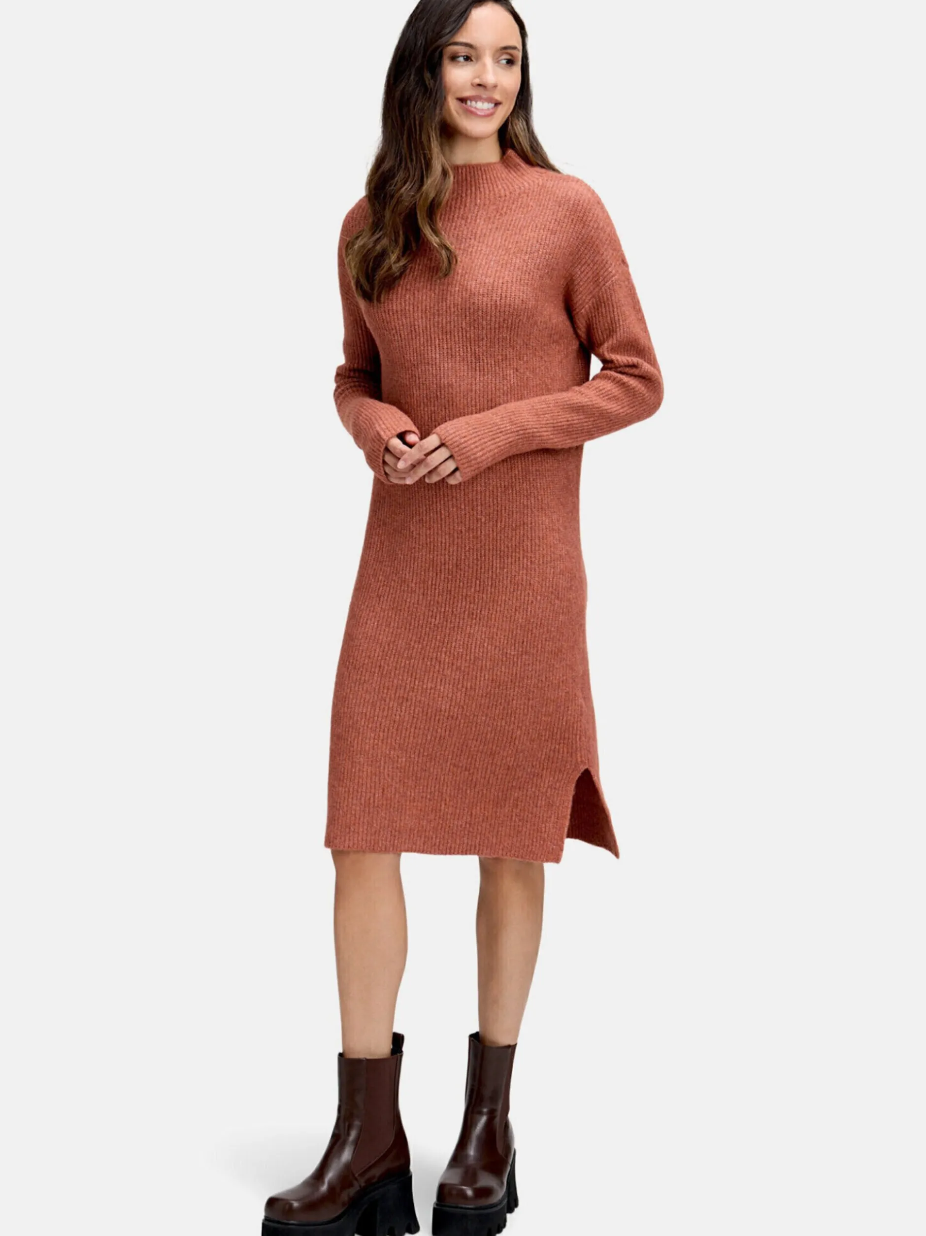 Cartoon Damen Strickkleid in rot
