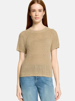 Cartoon Damen Strickpullover in gold