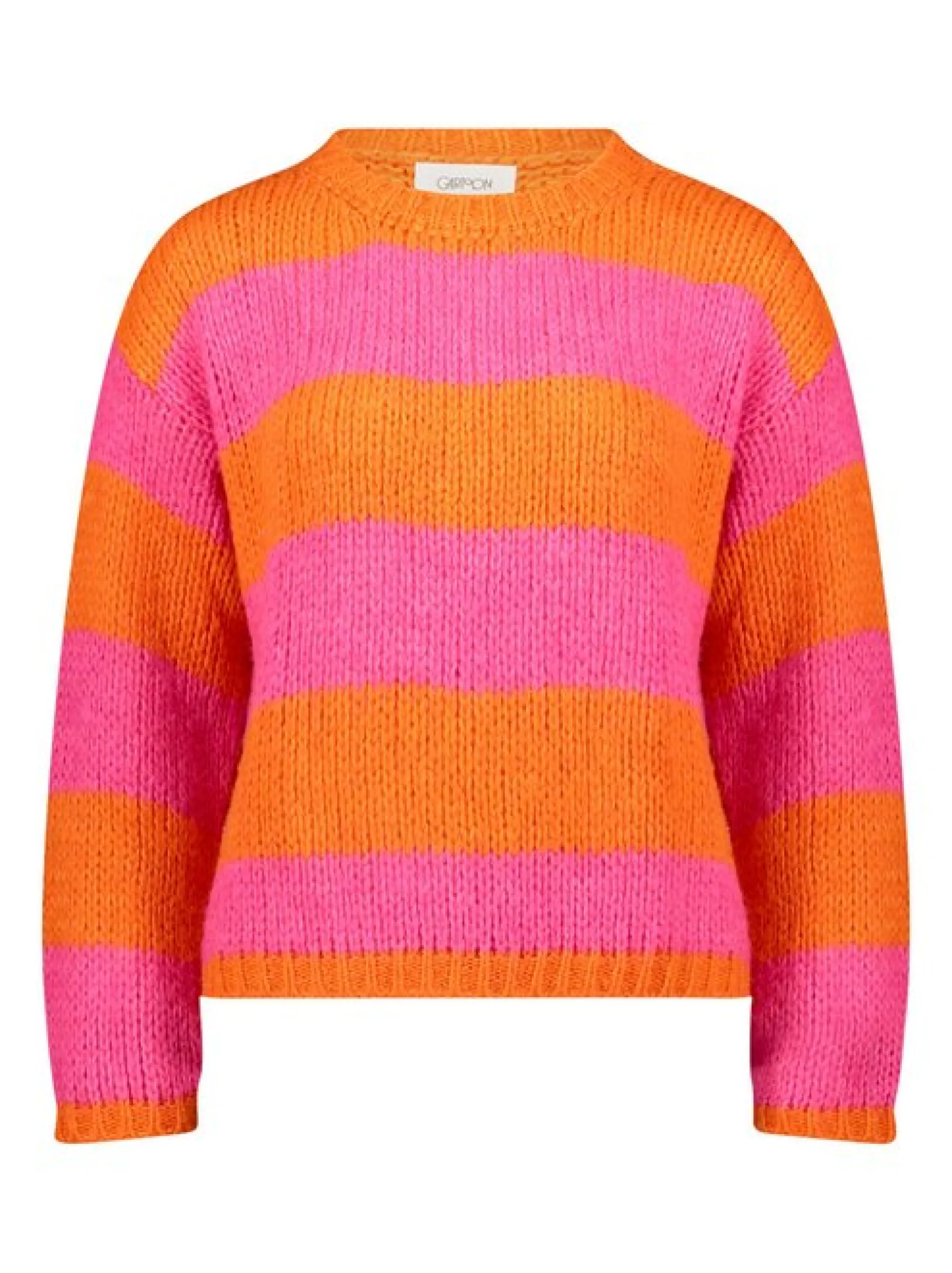 Cartoon Damen Strickpullover in orange mehrfarbig