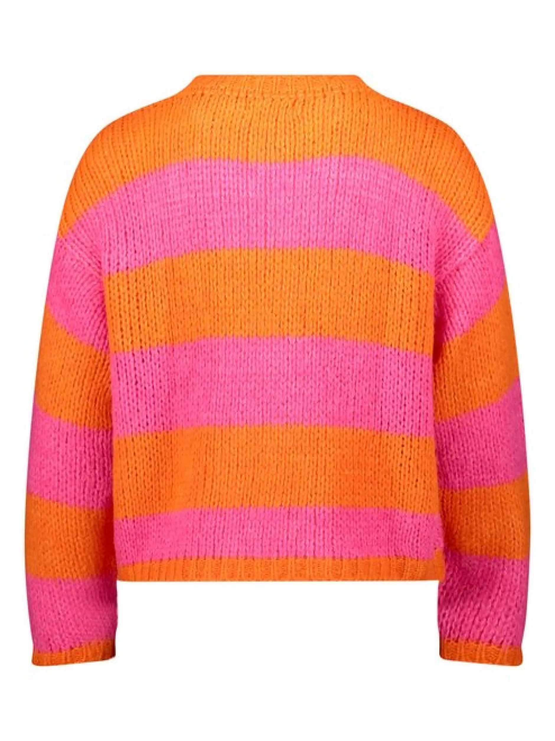 Cartoon Damen Strickpullover in orange mehrfarbig